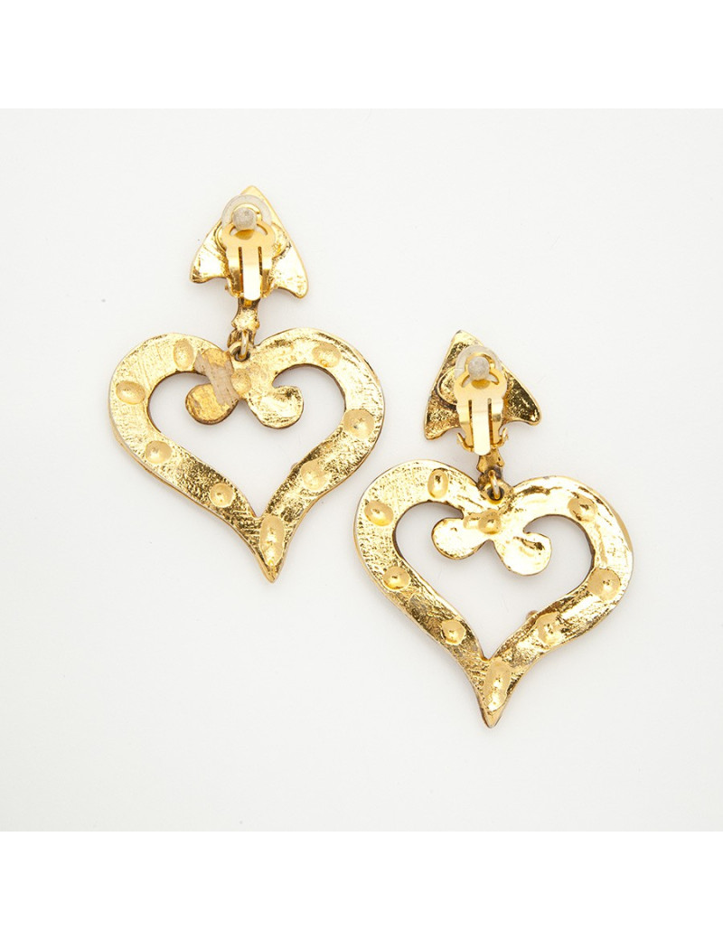 boucles d'oreille pendantes clips CHRISTIAN LACROIX Vintage