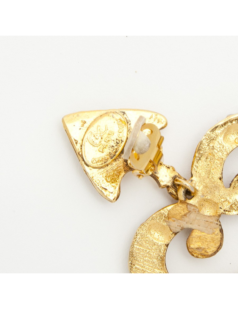 boucles d'oreille pendantes clips CHRISTIAN LACROIX Vintage