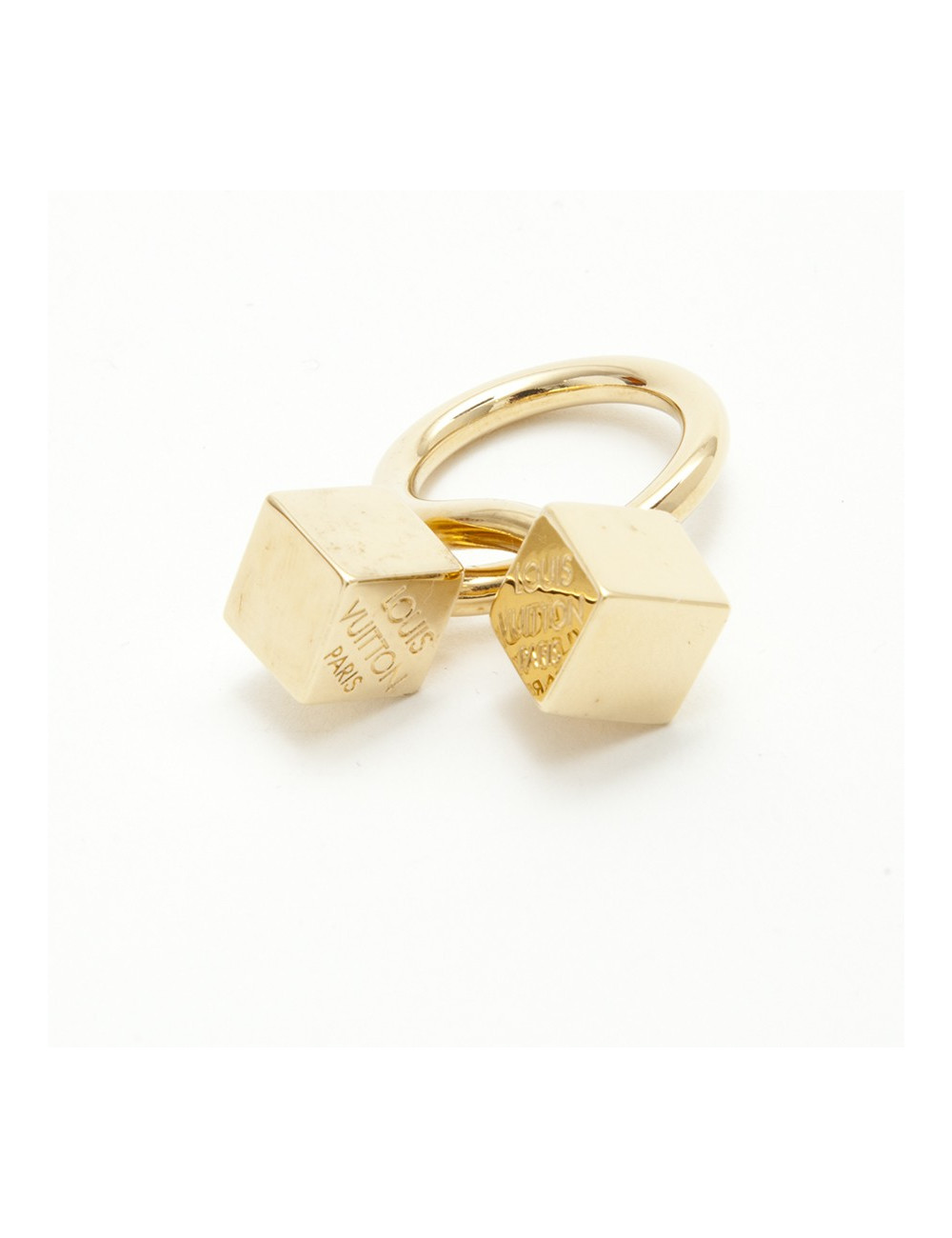 LOUIS VUITTON Ring with 2 dice in gilded metal size 50FR