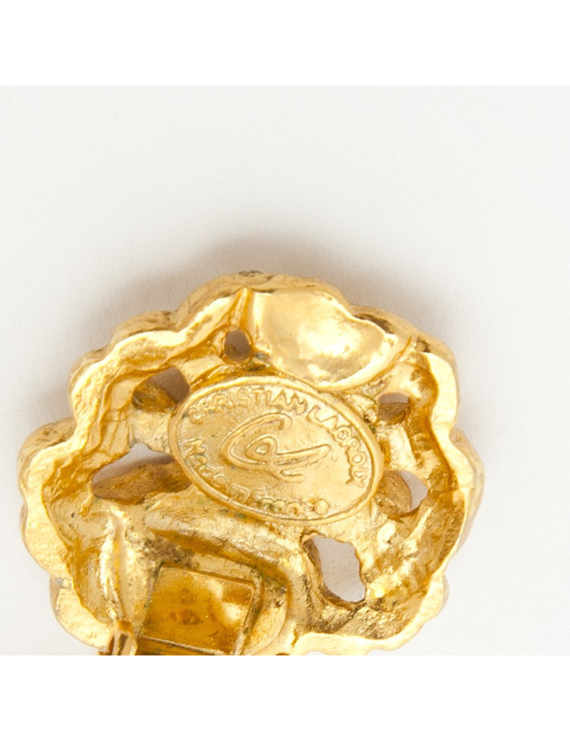 boucles d'oreille pendantes clips CHRISTIAN LACROIX Vintage