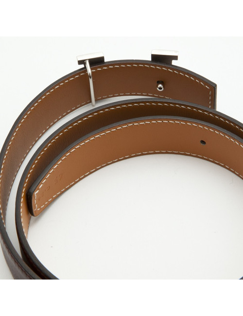 Ceinture H HERMES T 65 réversible marron et gold