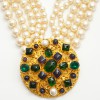 MARGUERITE DE VALOIS Couture 5 Rows Necklace in Pearls and Molten Glass