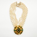  Collier Couture MARGUERITE DE VALOIS 5 rangs de perles nacrées 
