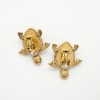 YSL SAINT LAURENT Turtle Clip on earrings in Gilded metal, wood and crystal