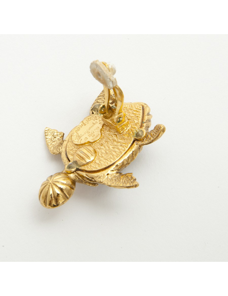 Boucles d'oreille clips YSL SAINT LAURENT tortue