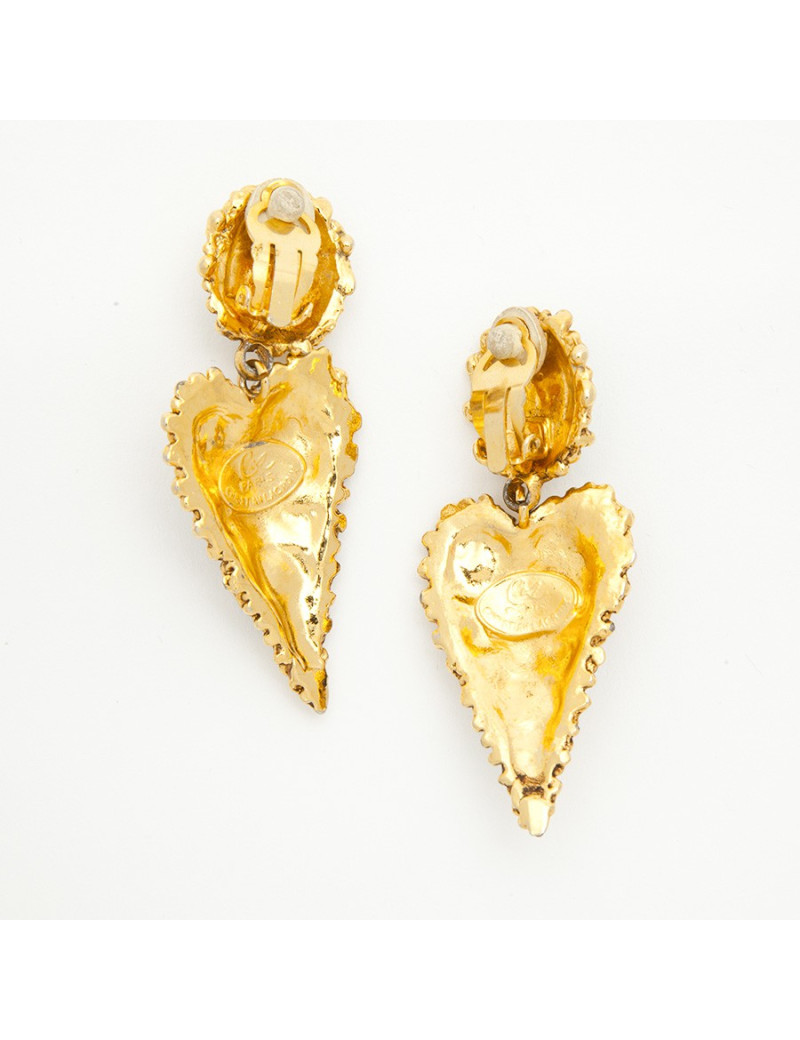 boucles d'oreille pendantes clips CHRISTIAN LACROIX Vintage