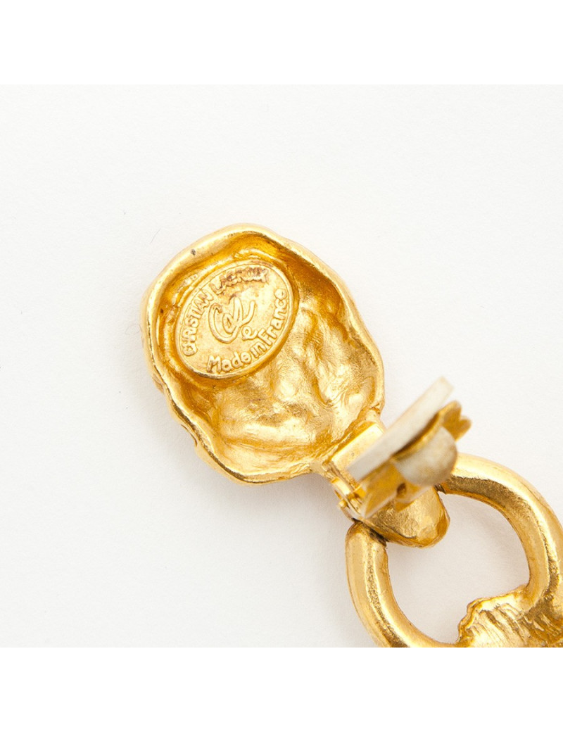 boucles d'oreille pendantes clips CHRISTIAN LACROIX Vintage