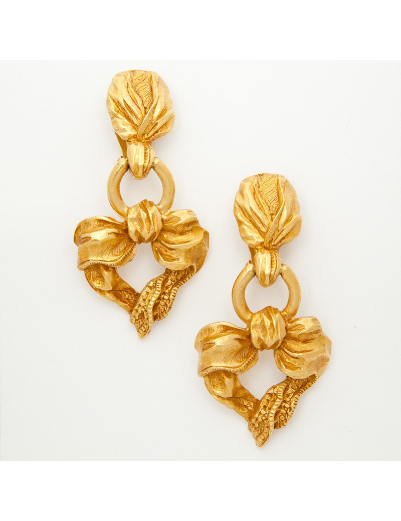 boucles d'oreille pendantes clips CHRISTIAN LACROIX Vintage