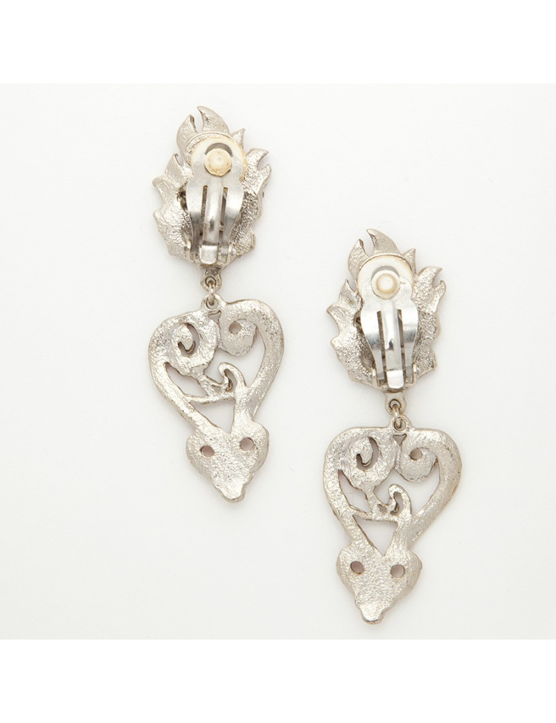 boucles d'oreille pendantes clips CHRISTIAN LACROIX Vintage