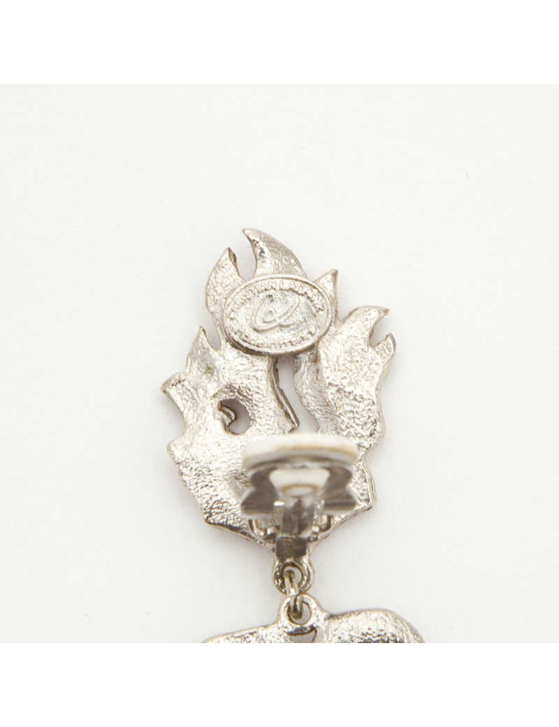 boucles d'oreille pendantes clips CHRISTIAN LACROIX Vintage