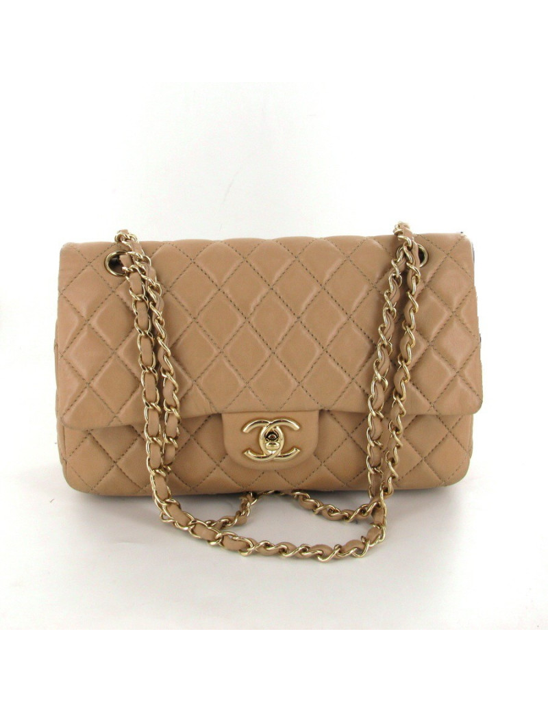 Sac CHANEL timeless en cuir beige