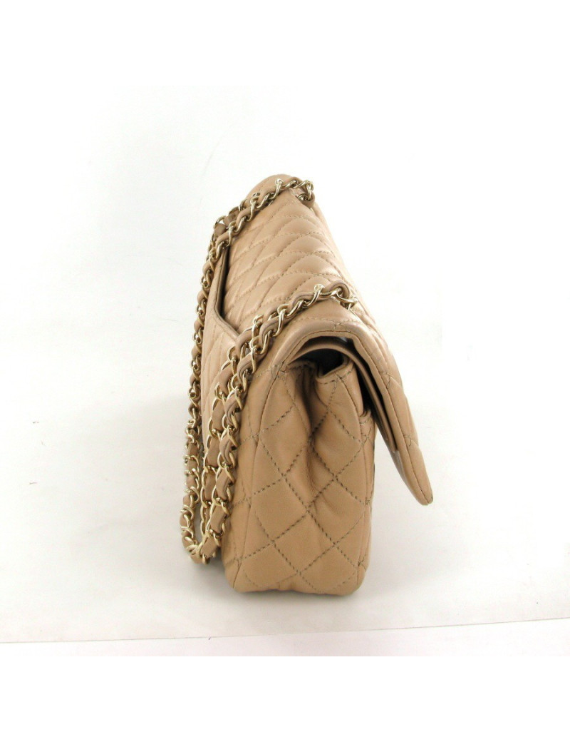 Sac CHANEL timeless en cuir beige