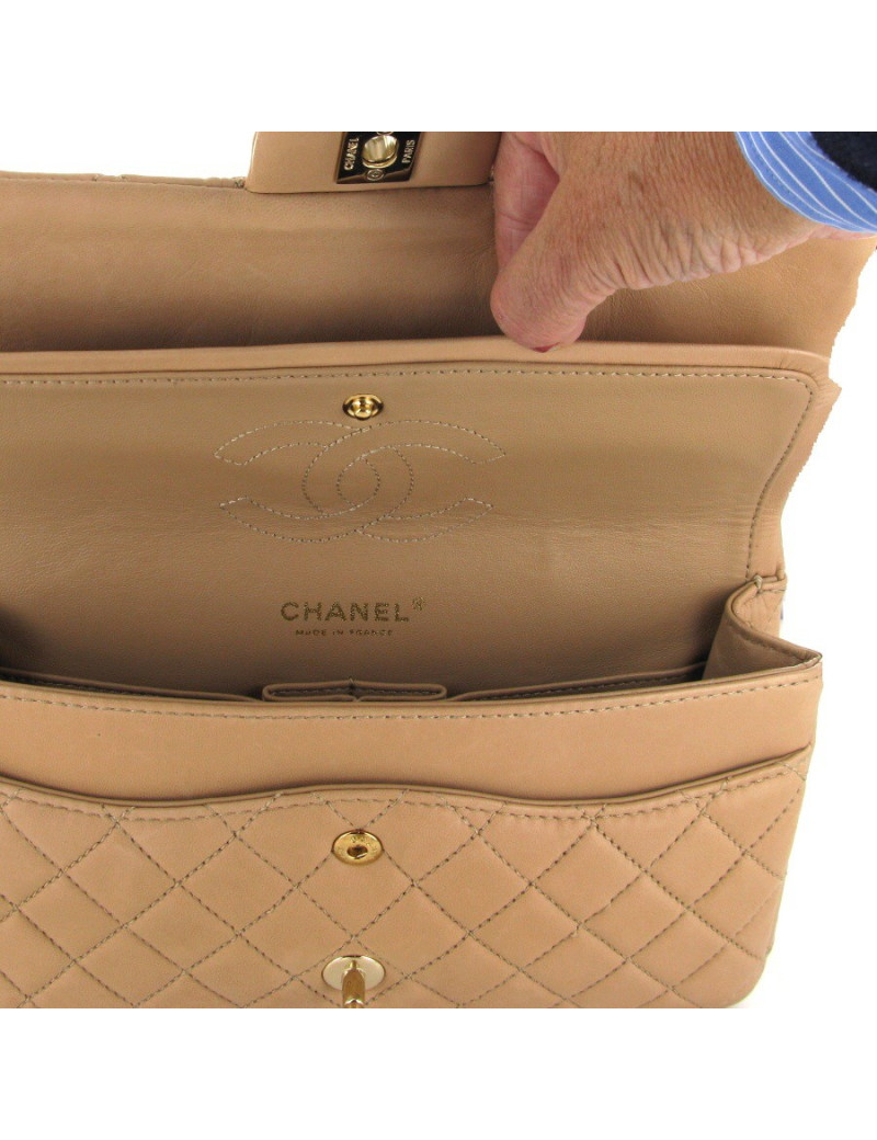 Sac CHANEL timeless en cuir beige