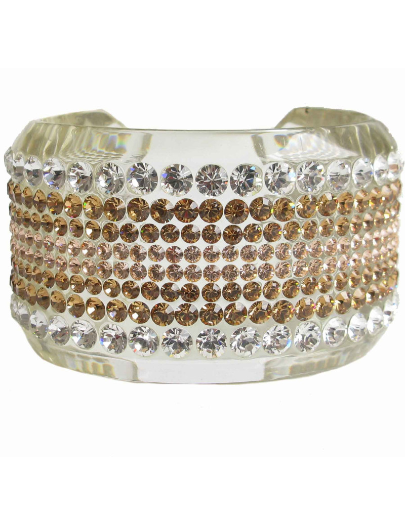 Manchette AZZARO en plexi et cristal Swarovski