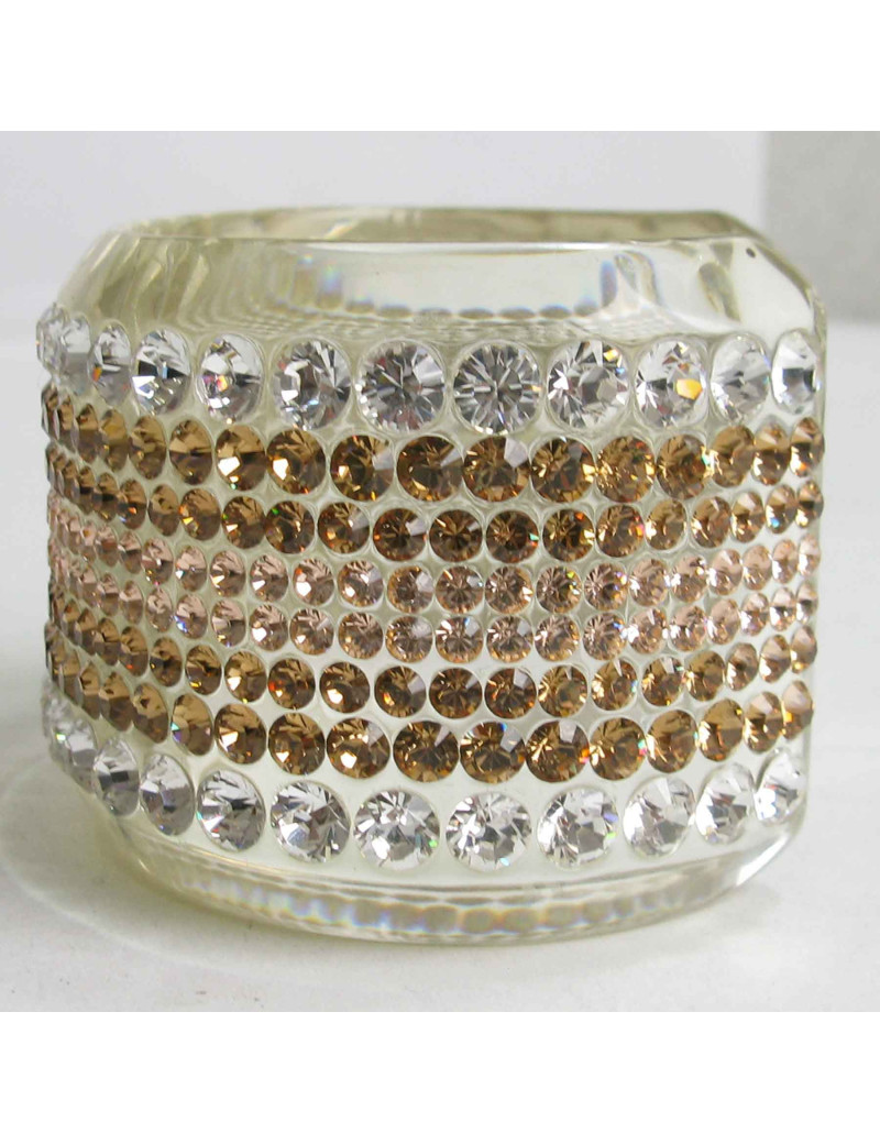Manchette AZZARO en plexi et cristal Swarovski