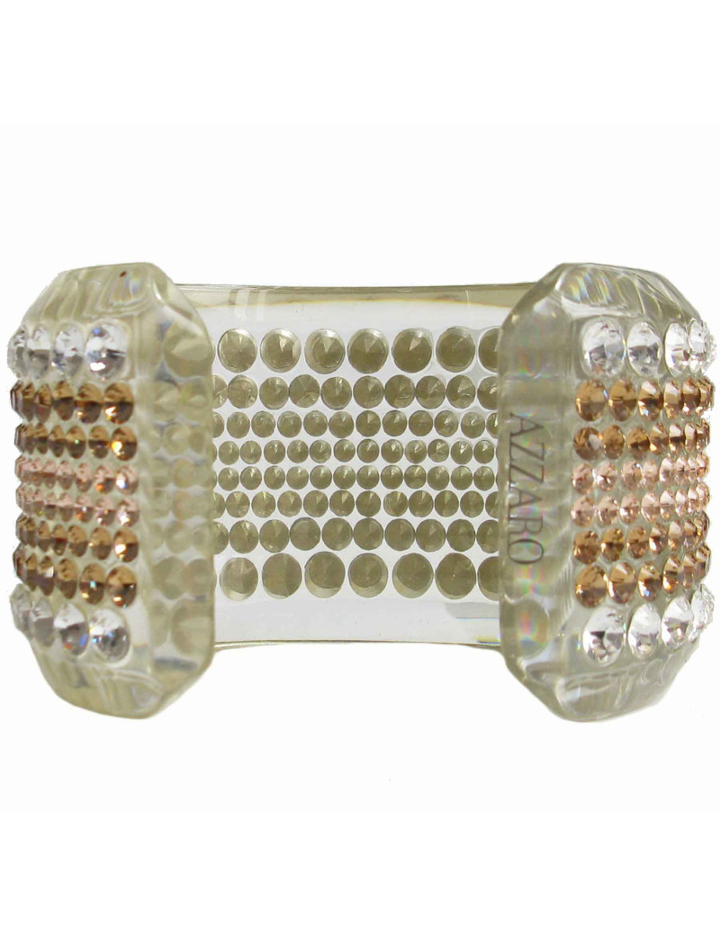 Manchette AZZARO en plexi et cristal Swarovski