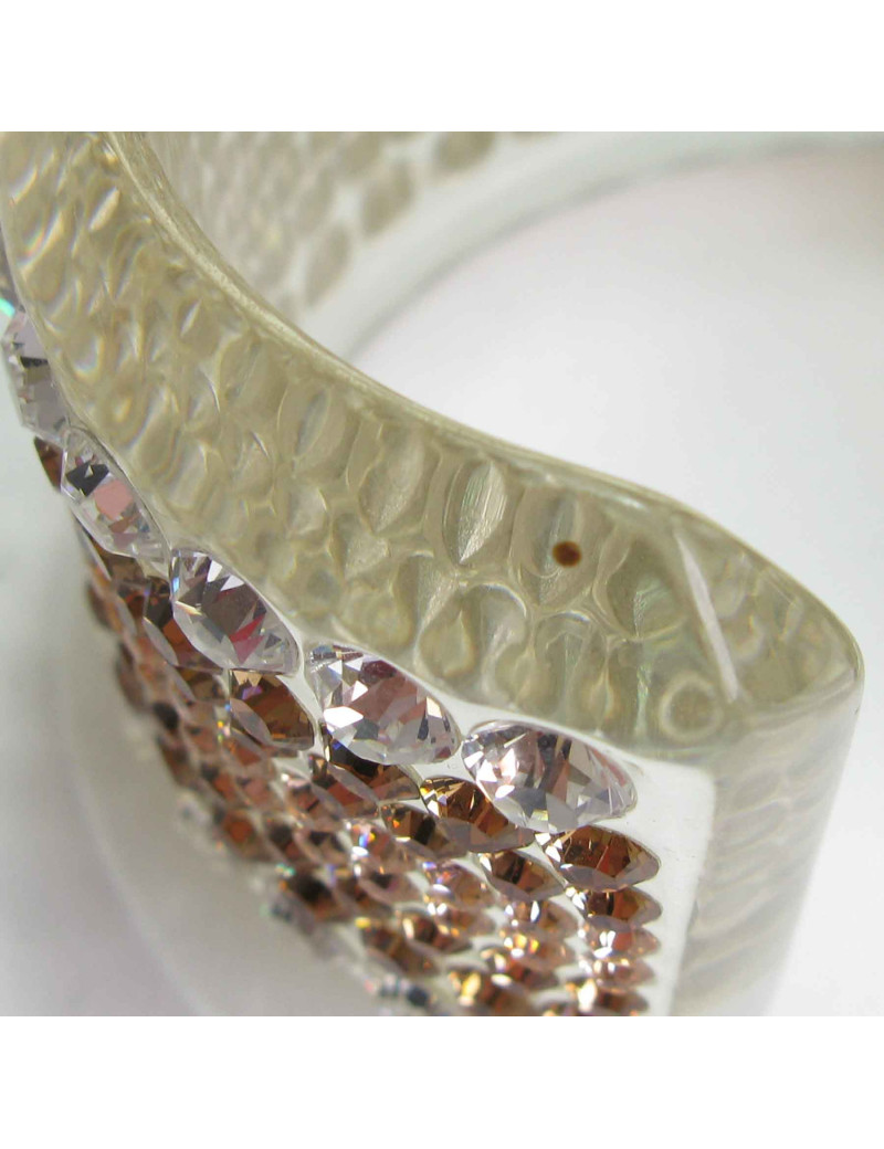 Manchette AZZARO en plexi et cristal Swarovski