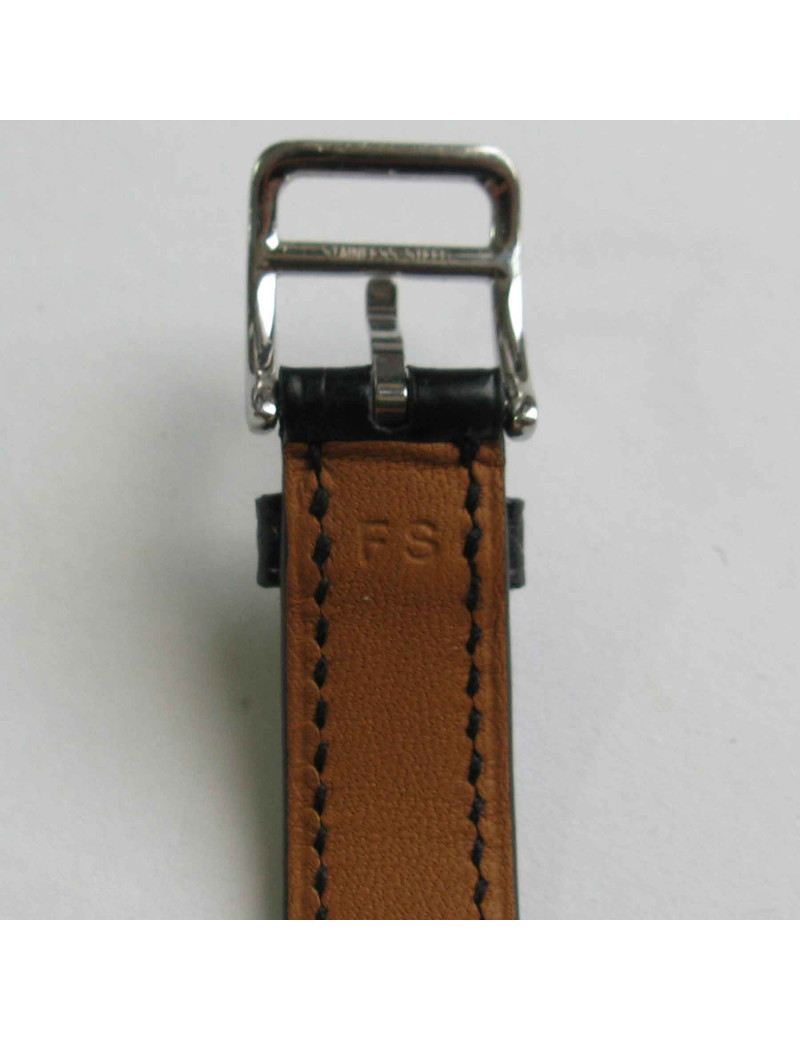 HERMES watch model 'Cape Cod' small model with black mississipi alligato bracelet