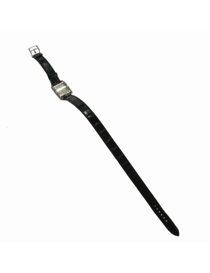 HERMES watch model 'Cape Cod' small model with black mississipi alligato bracelet