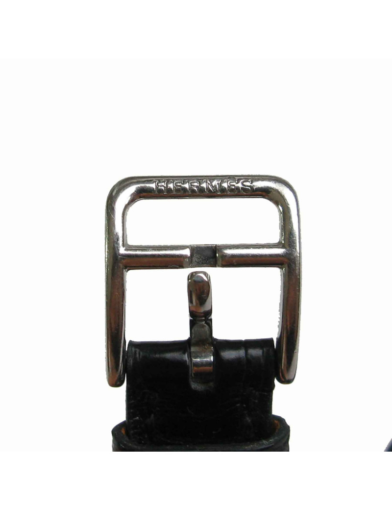 HERMES watch model 'Cape Cod' small model with black mississipi alligato bracelet