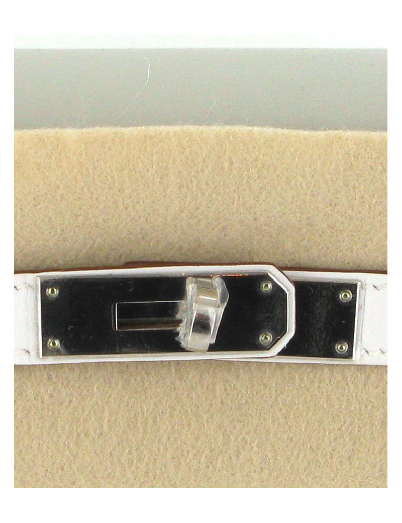 Sac KELLY 32 ghillies en swift blanc et gris perle