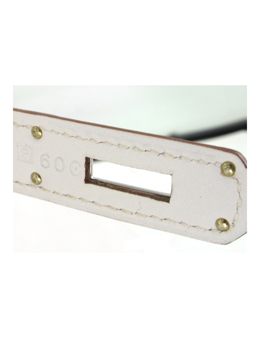 Sac KELLY 32 ghillies en swift blanc et gris perle