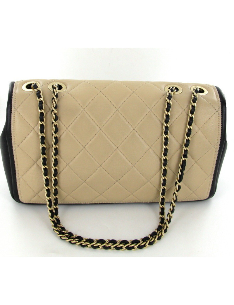 Sac CHANEL timeless bicolor noir et beige
