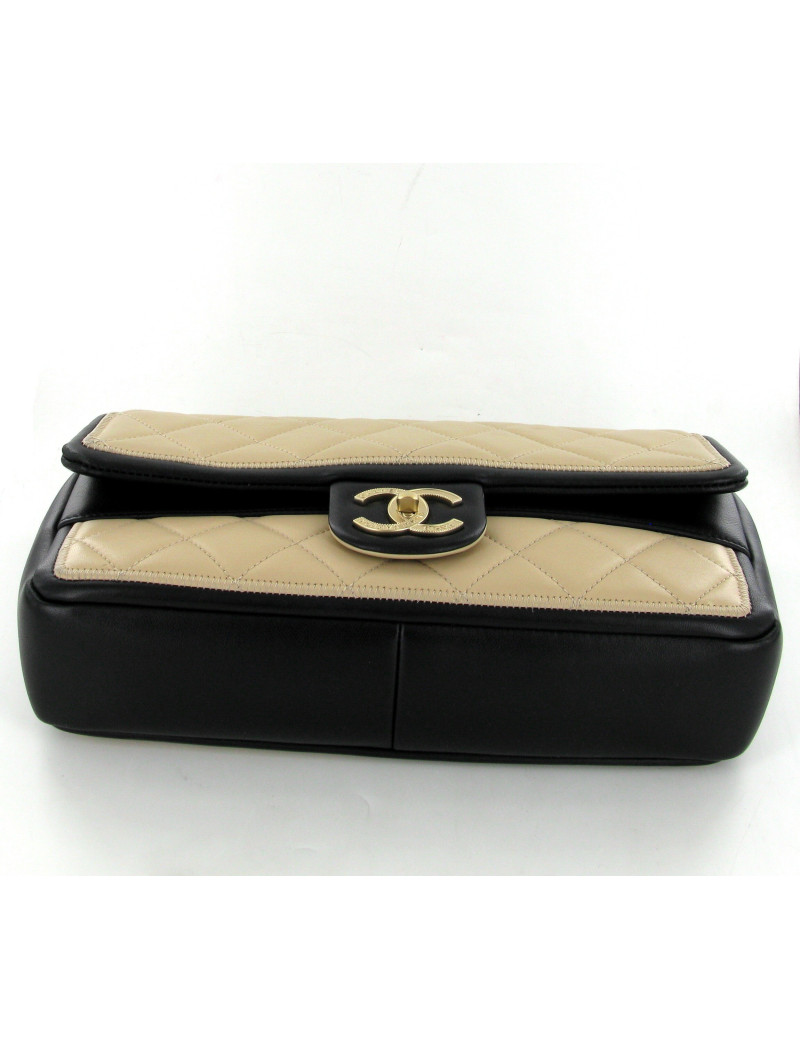 Sac CHANEL timeless bicolor noir et beige