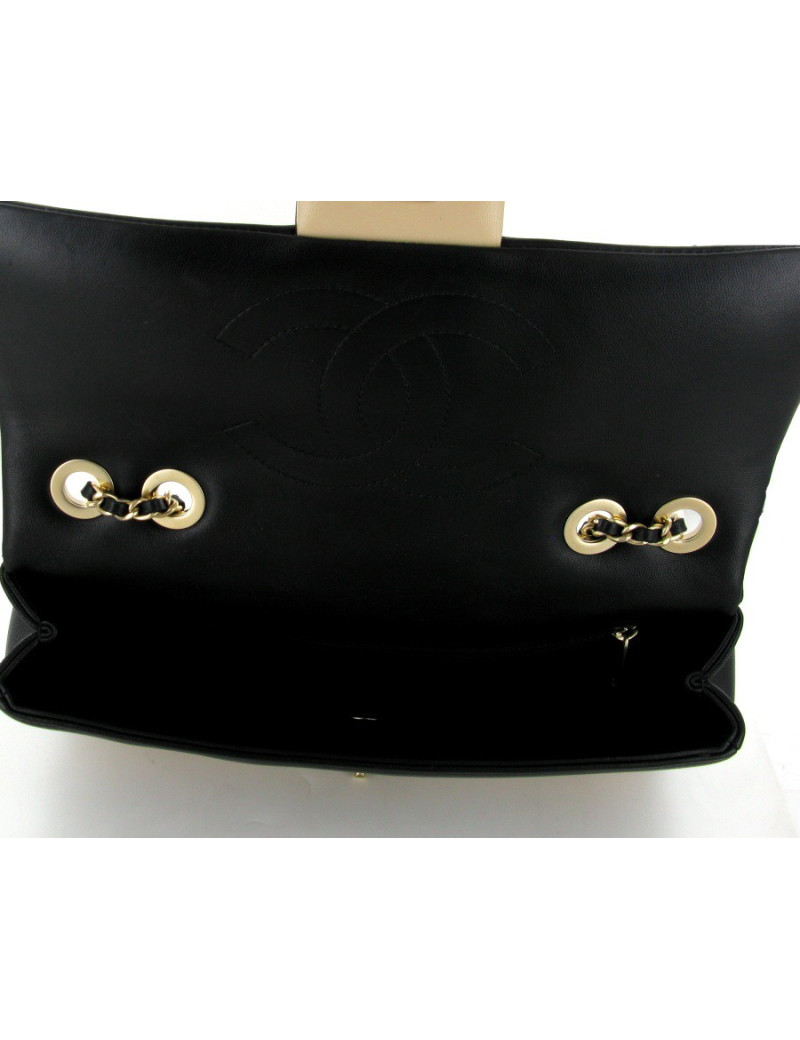 Sac CHANEL timeless bicolor noir et beige