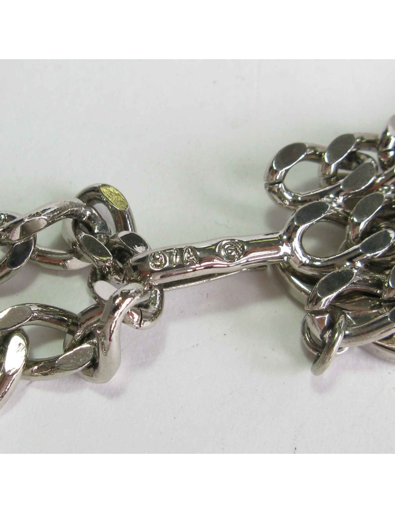 Ceinture CHANEL chaine triple en métal argenté 