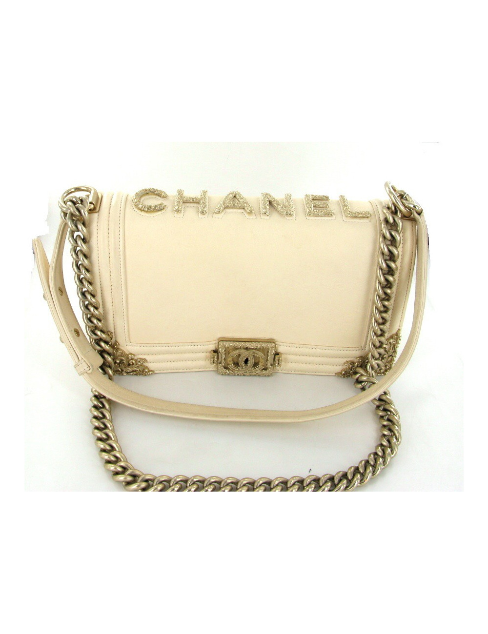 Sac bijoux CHANEL Couture boy couleur écrue