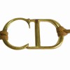 Bracelet CD CHRISTIAN DIOR Vintage en cuir marron et métal doré
