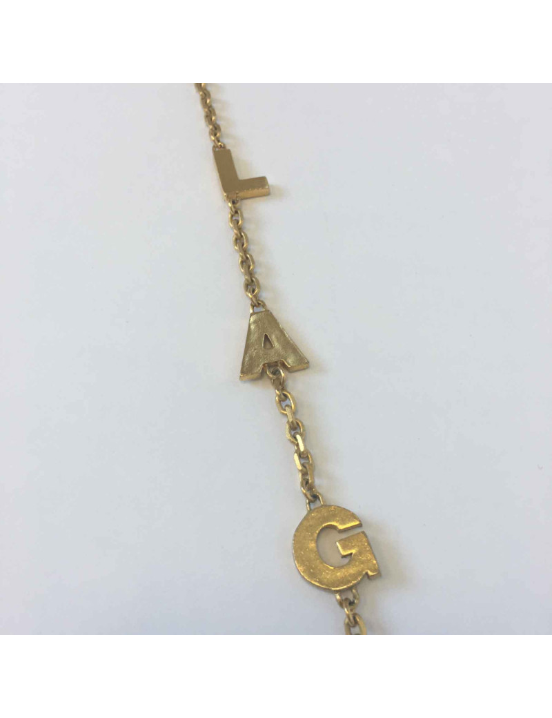 Sautoir KARL LAGERFELD lettres et chaîne en métal doré