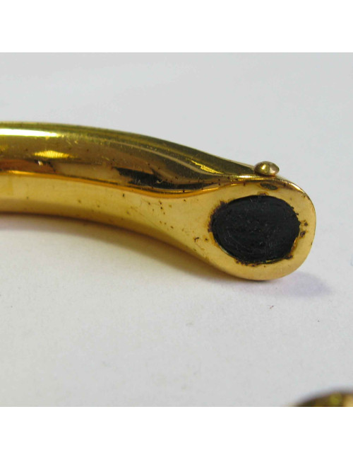 HERMES vintage bracelet in gold plated metal and Red H crocodile leather