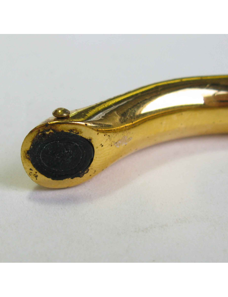 Bracelet HERMES plaqué or et croco rouge H Vintage