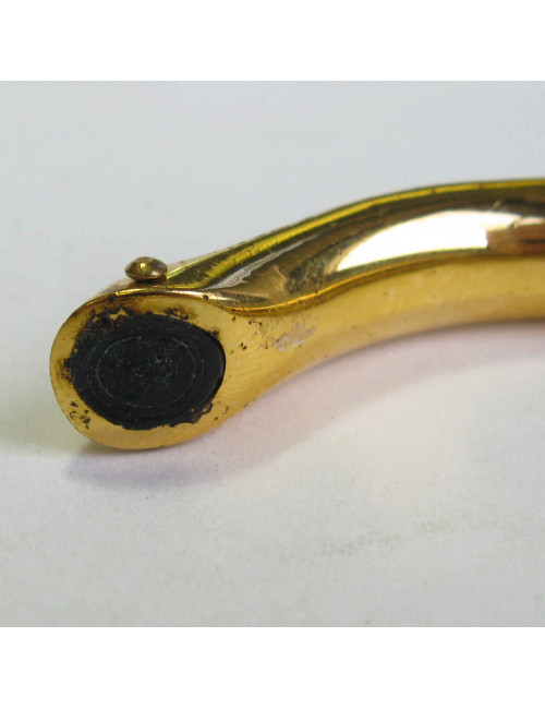 HERMES vintage bracelet in gold plated metal and Red H crocodile leather