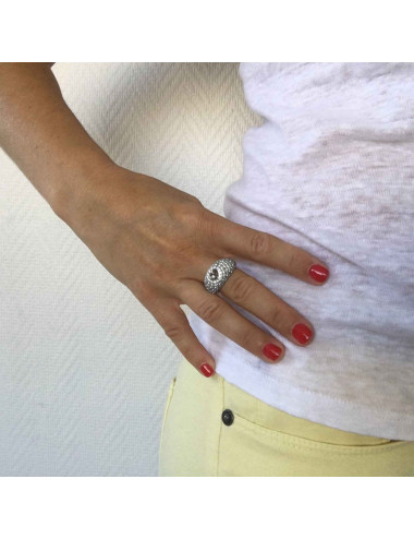 Bague CHOPARD T 56 demi jonc en or blanc et diamant 2