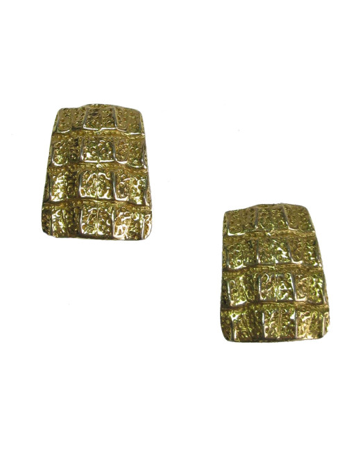 Boucles d'oreilles clips YVES SAINT LAURENT en métal doré