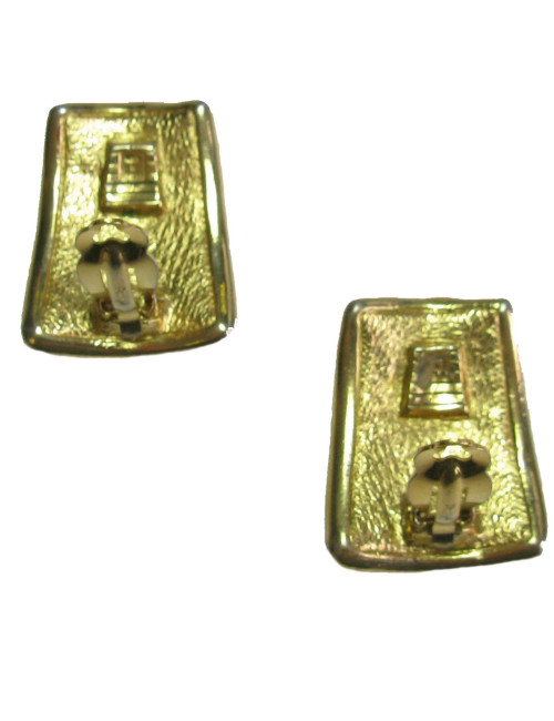 Boucles d'oreilles clips YVES SAINT LAURENT en métal doré