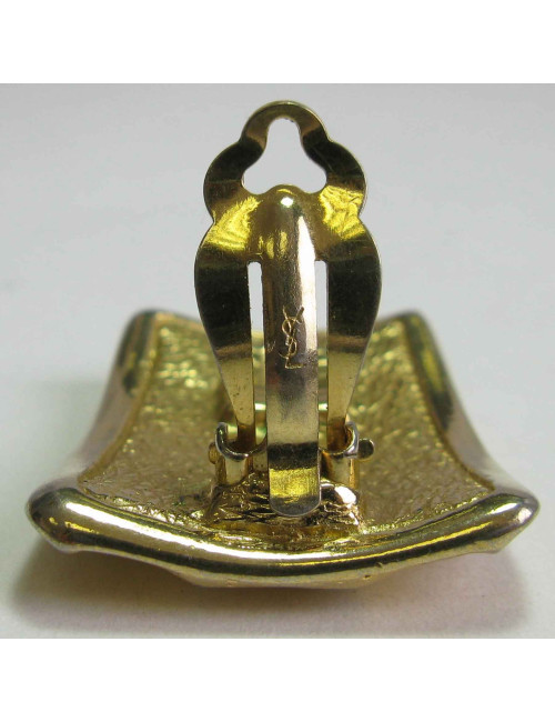 Boucles d'oreilles clips YVES SAINT LAURENT en métal doré