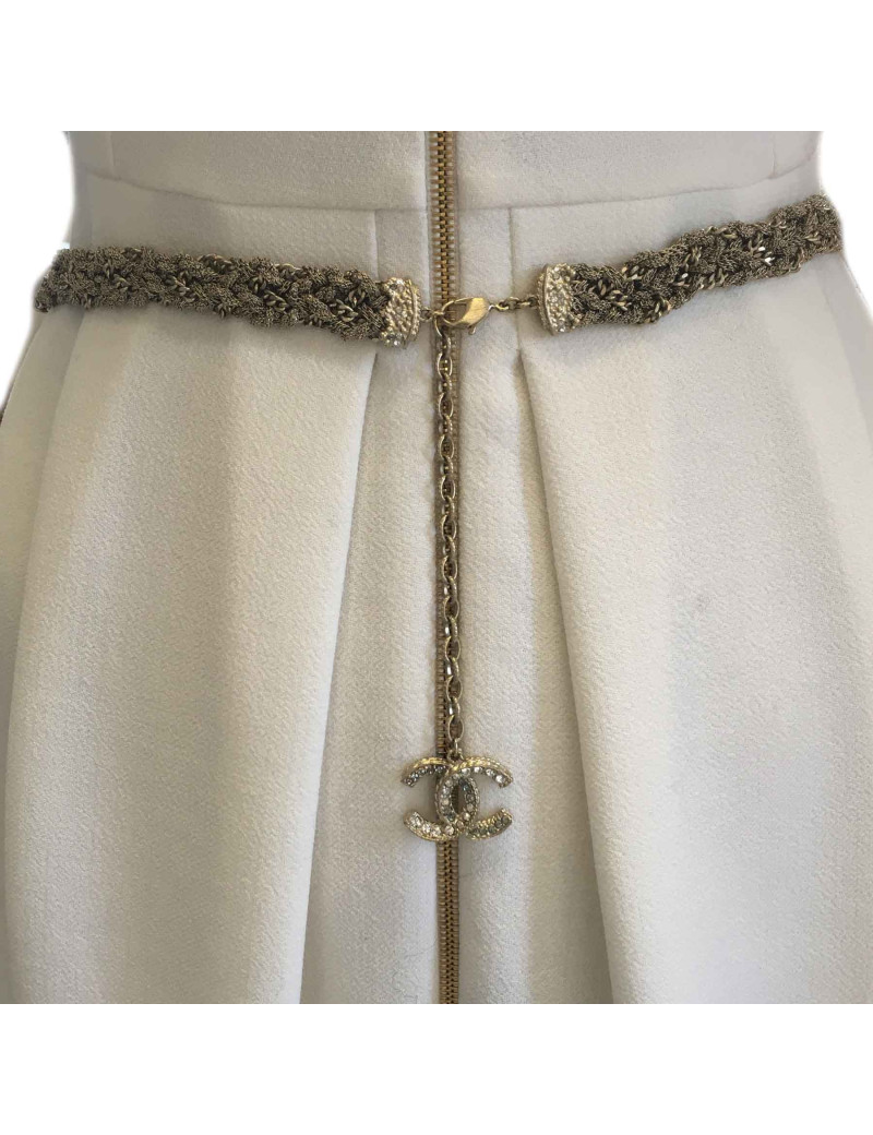 CHANEL Gilded metal chains belt