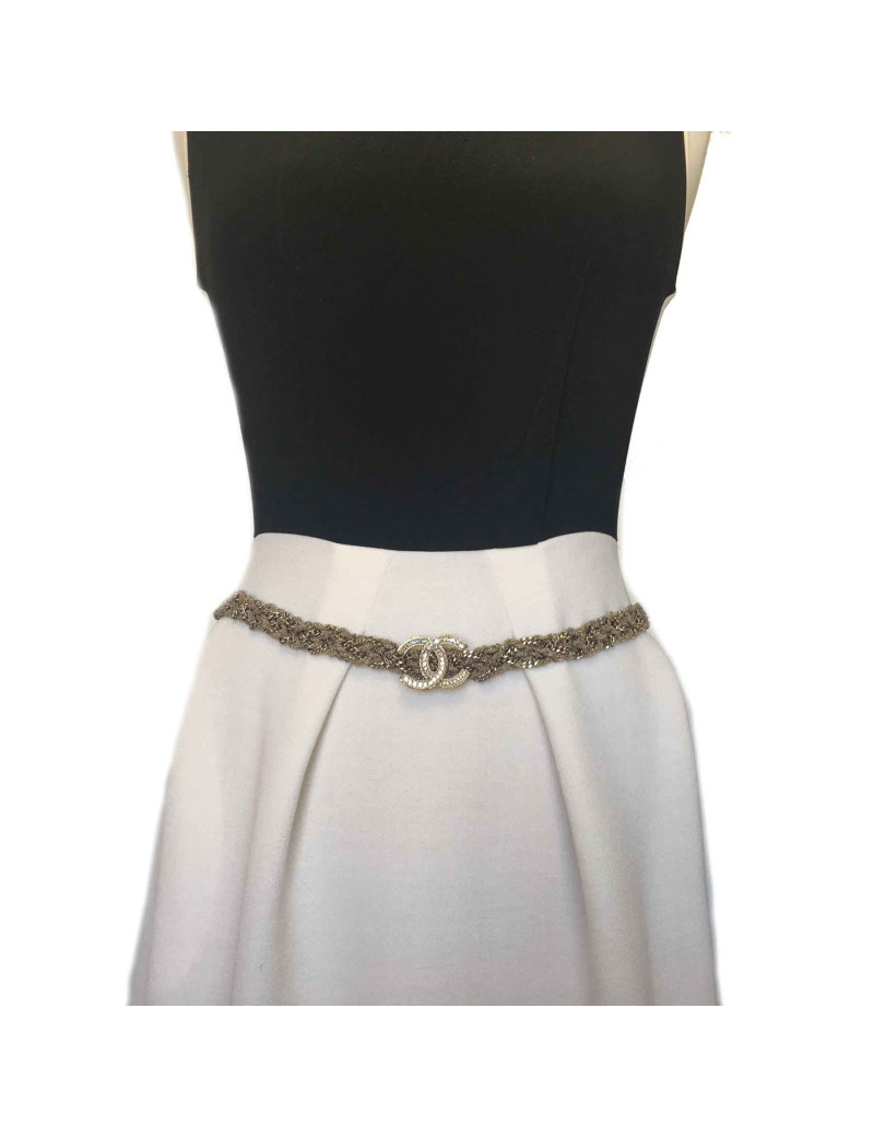 CHANEL Gilded metal chains belt