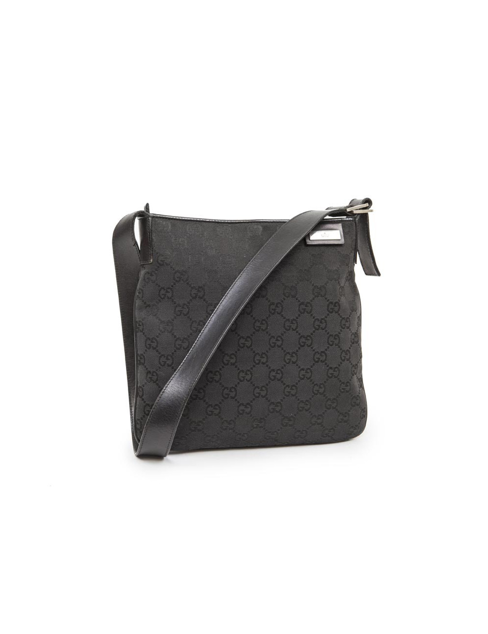 Petit sac  GUCCI en toile noire monogram