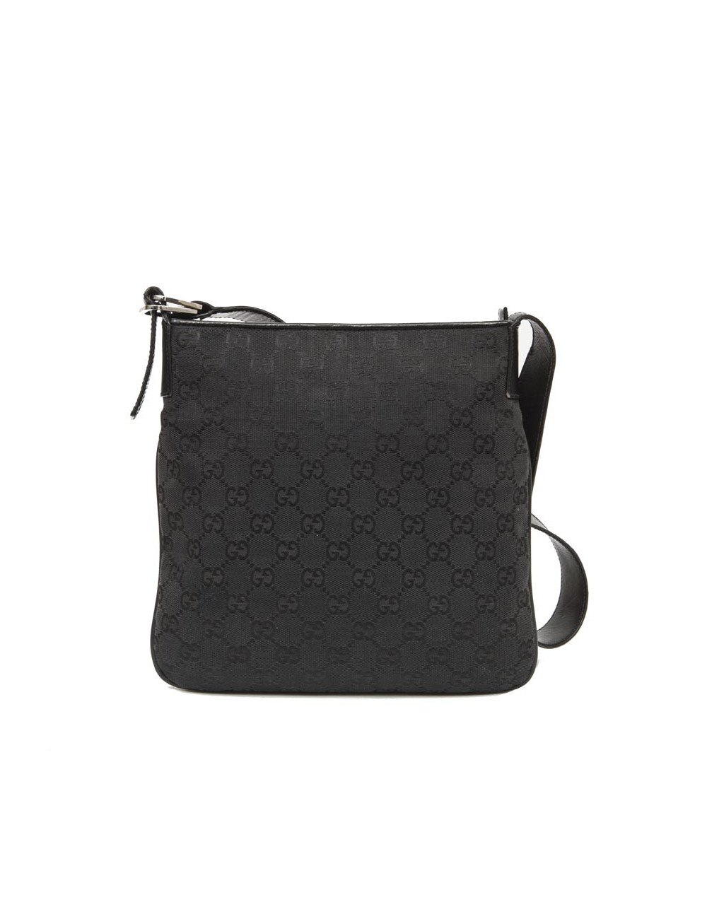 Petit sac  GUCCI en toile noire monogram