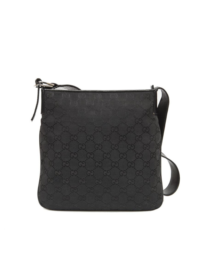 Petit sac  GUCCI en toile noire monogram