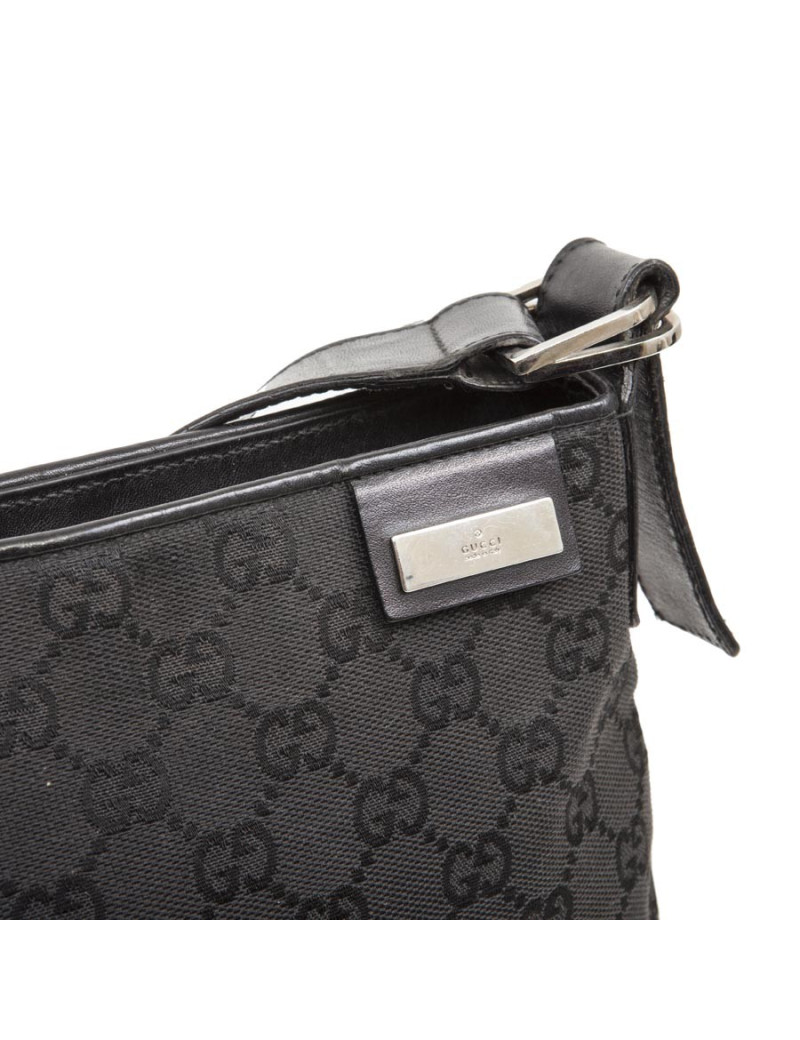Petit sac  GUCCI en toile noire monogram