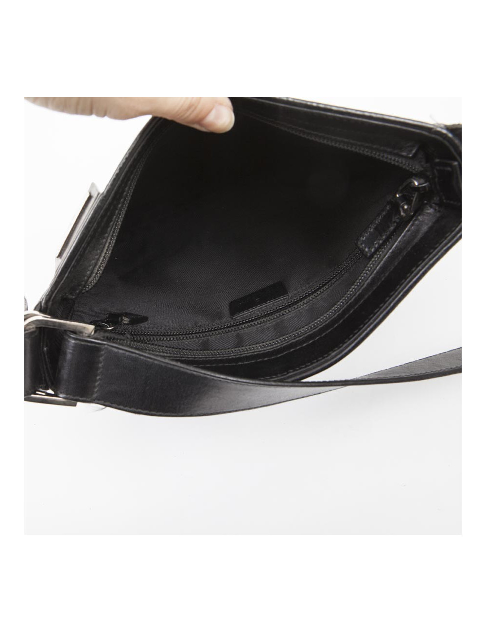 Petit sac  GUCCI en toile noire monogram