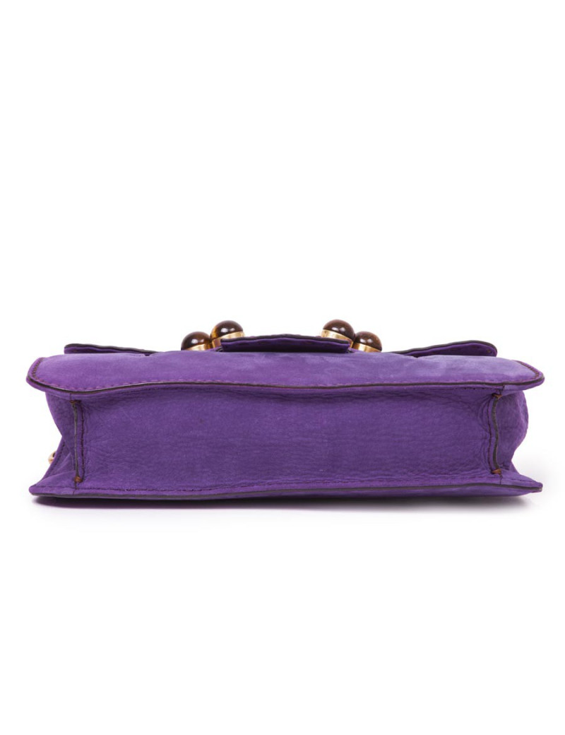 Sac FENDI cuir façon suède violet
