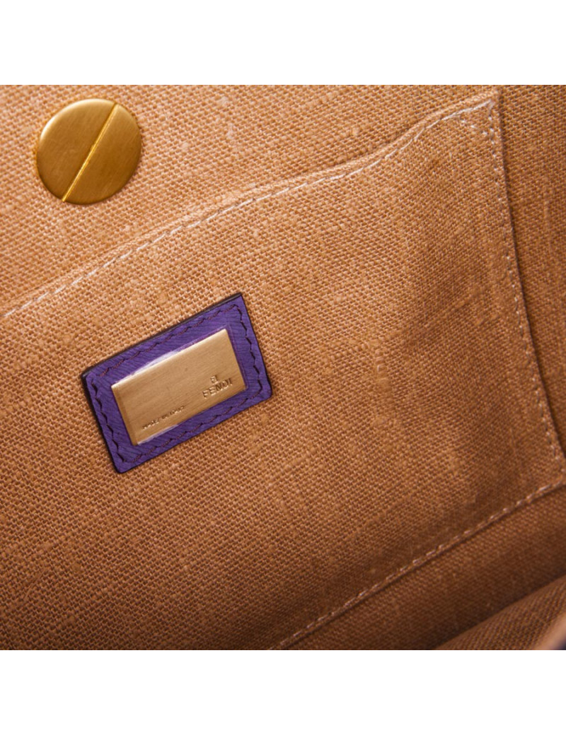 Sac FENDI cuir façon suède violet