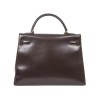  HERMES Kelly 32 vintage bag in glossy brown saddle box leather